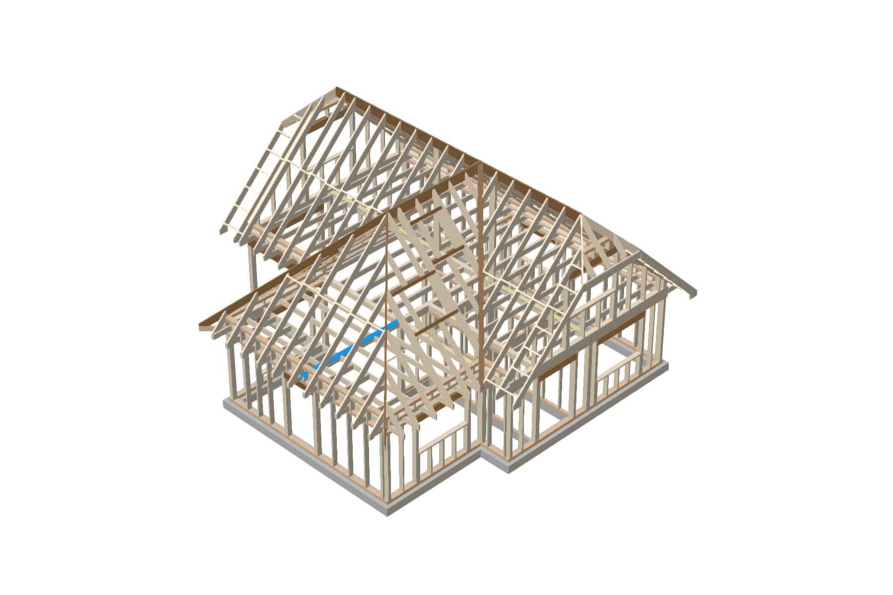 3D animation of an engineered timber frame designed specifically for hempcrete installation